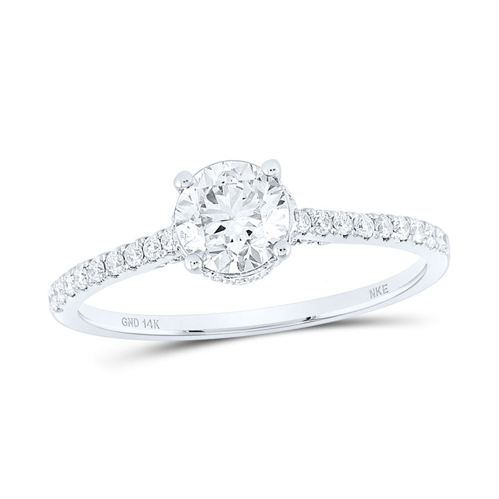 14k White Gold Round Diamond Solitaire Bridal Engagement Ring 1 Cttw (Certified) 7 Daisy Joyeria