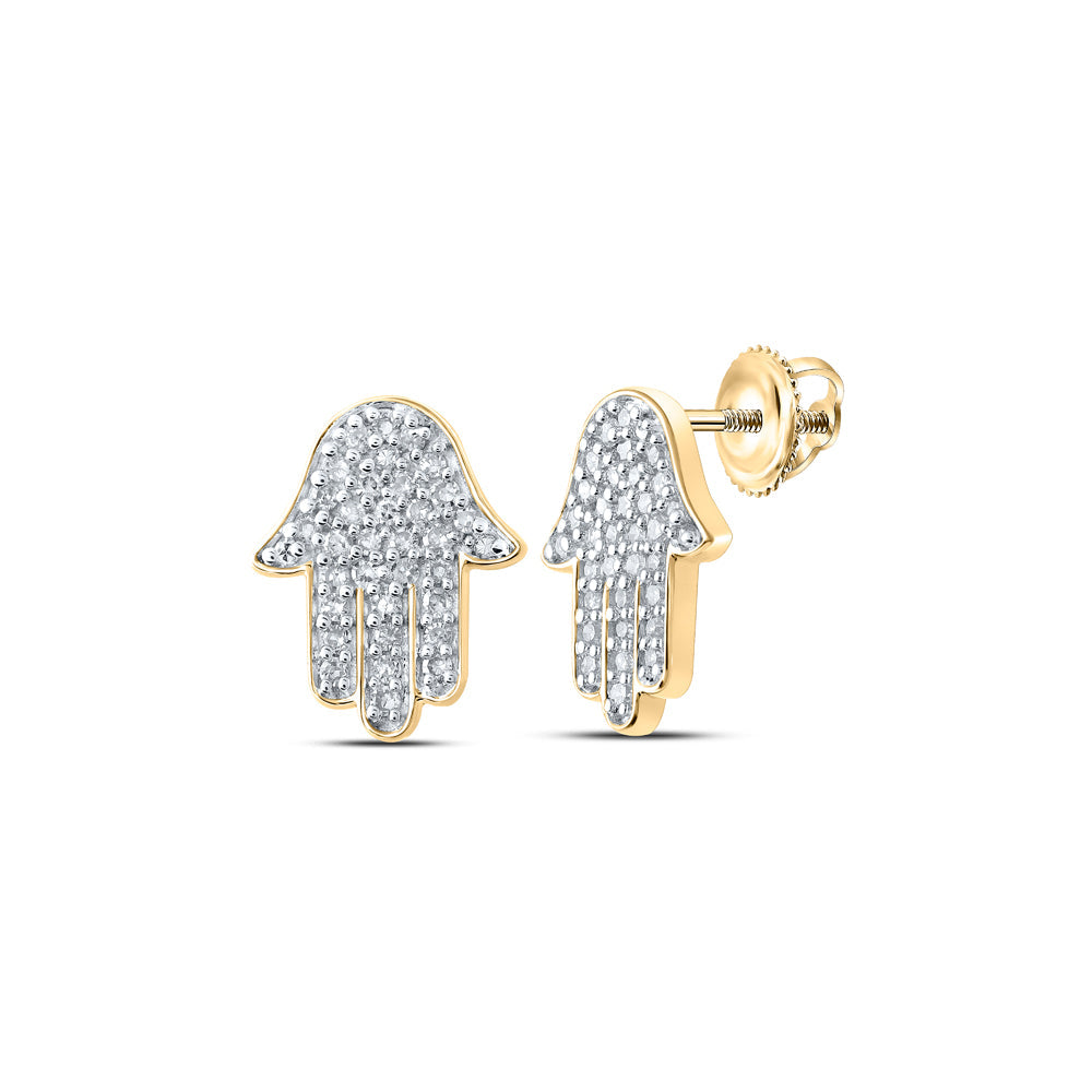 1/5CTW-DIA P2 HAMSA EARRING Daisy Joyeria