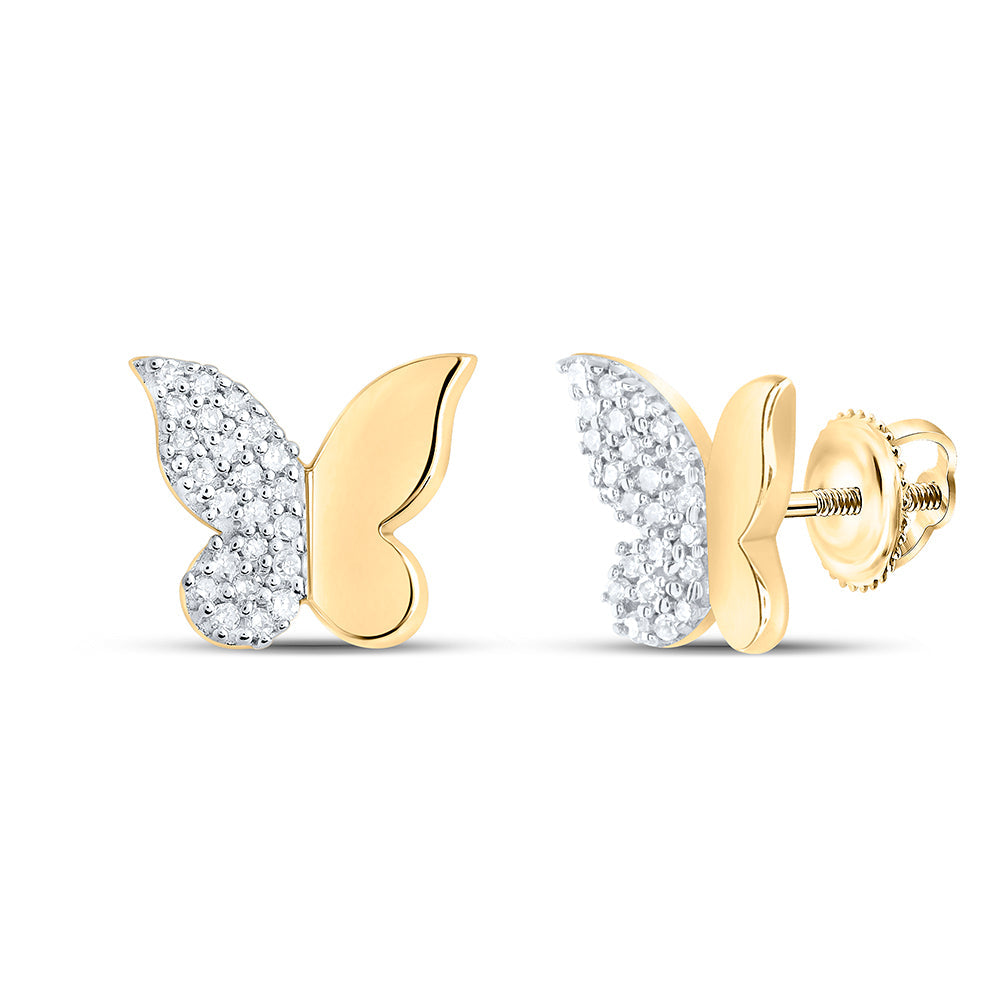 1/8CTW-DIA P2 GIFT BUTTERFLY EARRING Daisy Joyeria