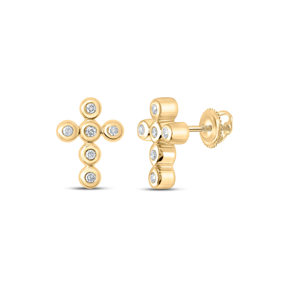 1/10CTW-DIA P2 GIFT CROSS EARRING Daisy Joyeria