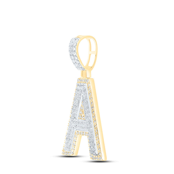 1/2CTW-NAT DIA P1 MENS INITIAL "A" PENDANT Daisy Joyeria