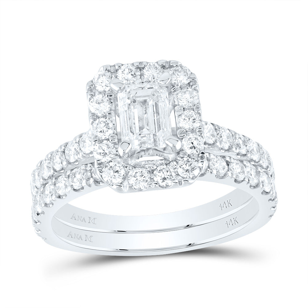 1 7/8CTW-DIA ANA M 3/4CT-CEME BRIDAL SET SINGLE HALO 7 Daisy Joyeria