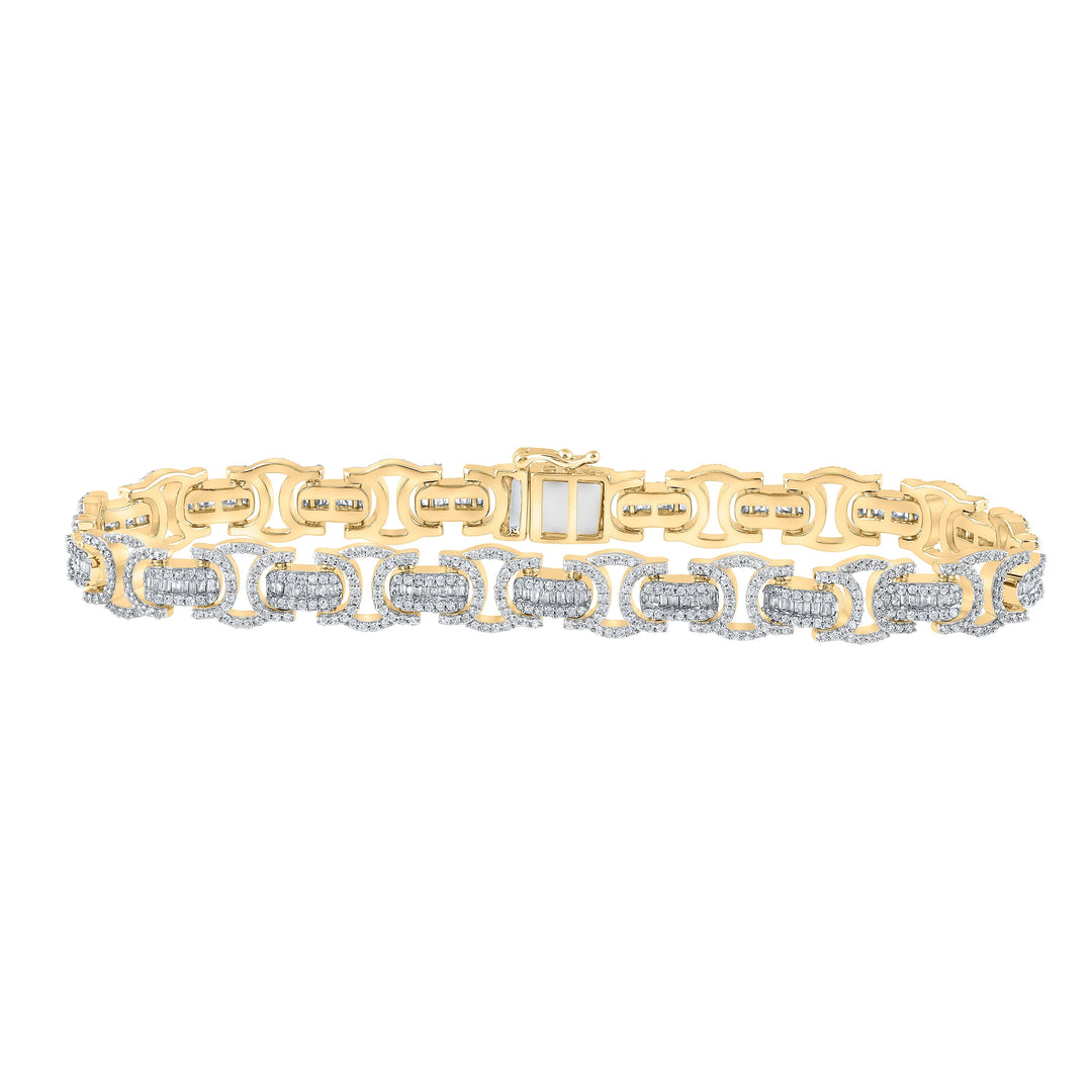 3 3/4CTW-DIA CN (9MM) BYZANTINE MENS BRACELET (8.50 INCH) Daisy Joyeria