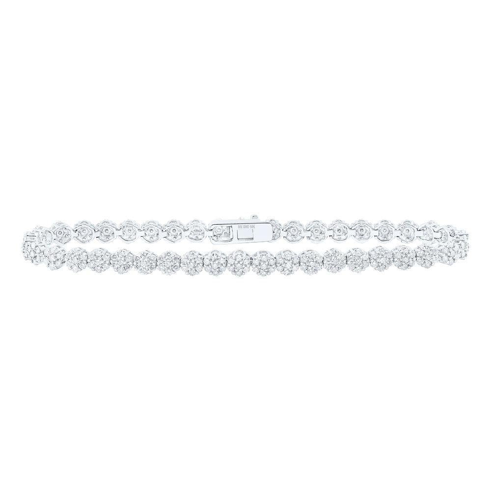 3 1/5CTW-DIA NK LADIES FLOWER BRACELET (7 INCH) Daisy Joyeria