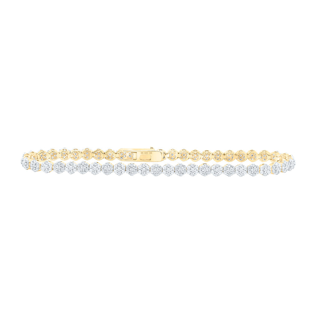 2 1/5CTW-DIA NK LADIES FLOWER BRACELET (7 INCH) Daisy Joyeria