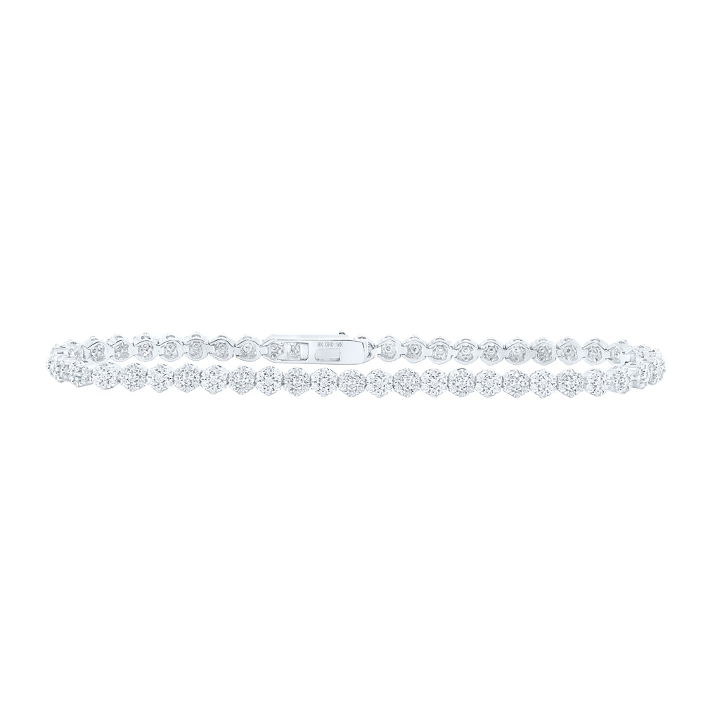 2 1/5CTW-DIA NK LADIES FLOWER BRACELET (7 INCH) Daisy Joyeria