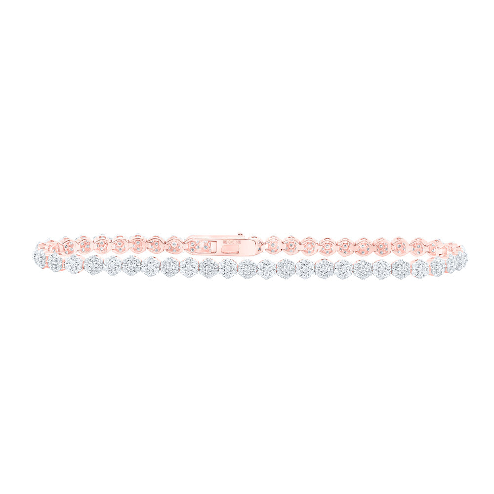 2 1/5CTW-DIA NK LADIES FLOWER BRACELET (7 INCH) Daisy Joyeria