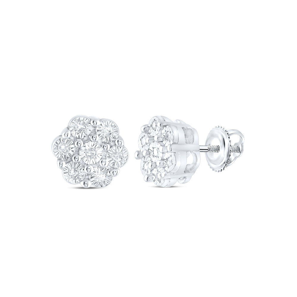 1/20CTW-DIA P3 GIFT FLOWER EARRING Daisy Joyeria