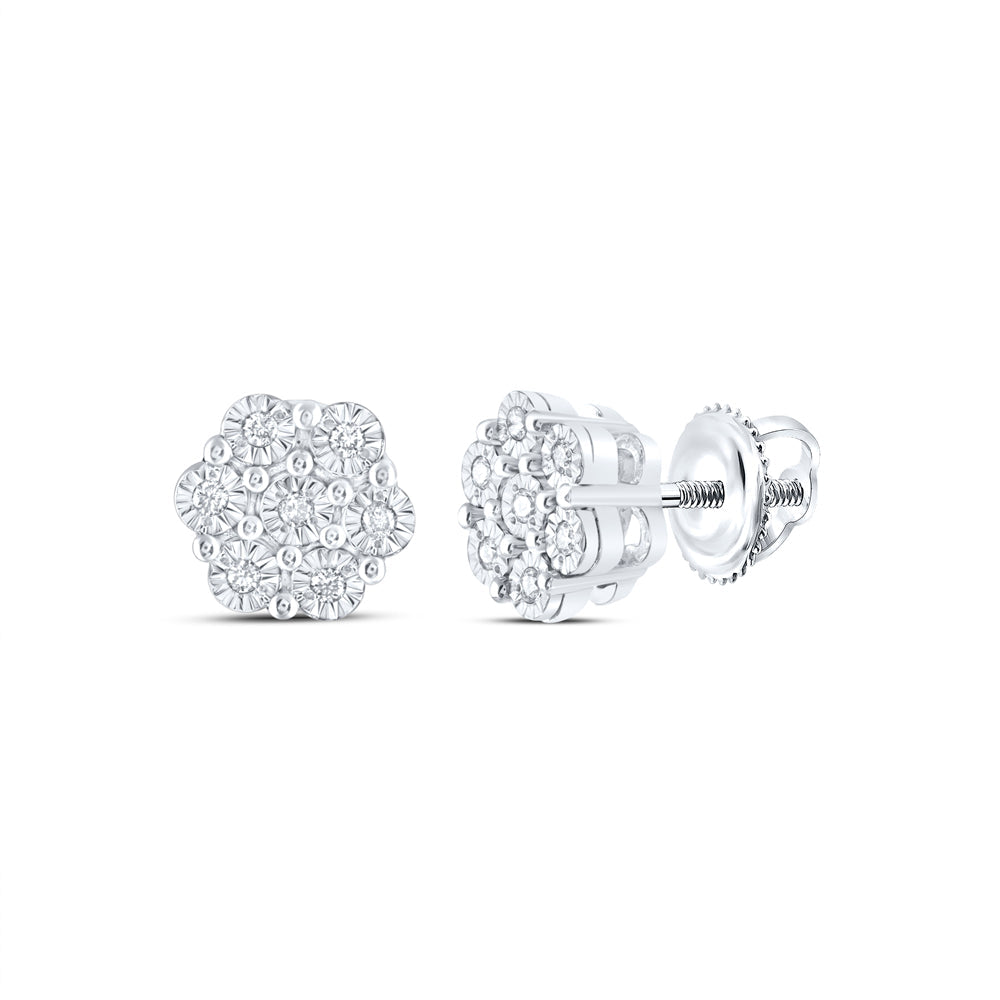 1/10CTW-DIA P3 GIFT FLOWER EARRING Daisy Joyeria