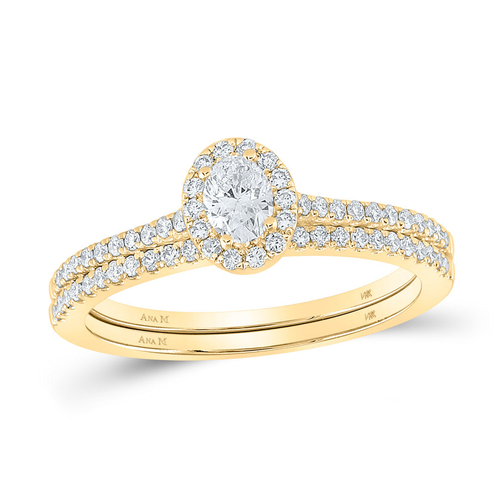 1/2CTW-NAT DIA ANA M 1/5CT-COVAL BRIDAL SET SINGLE HALO 7 Daisy Joyeria