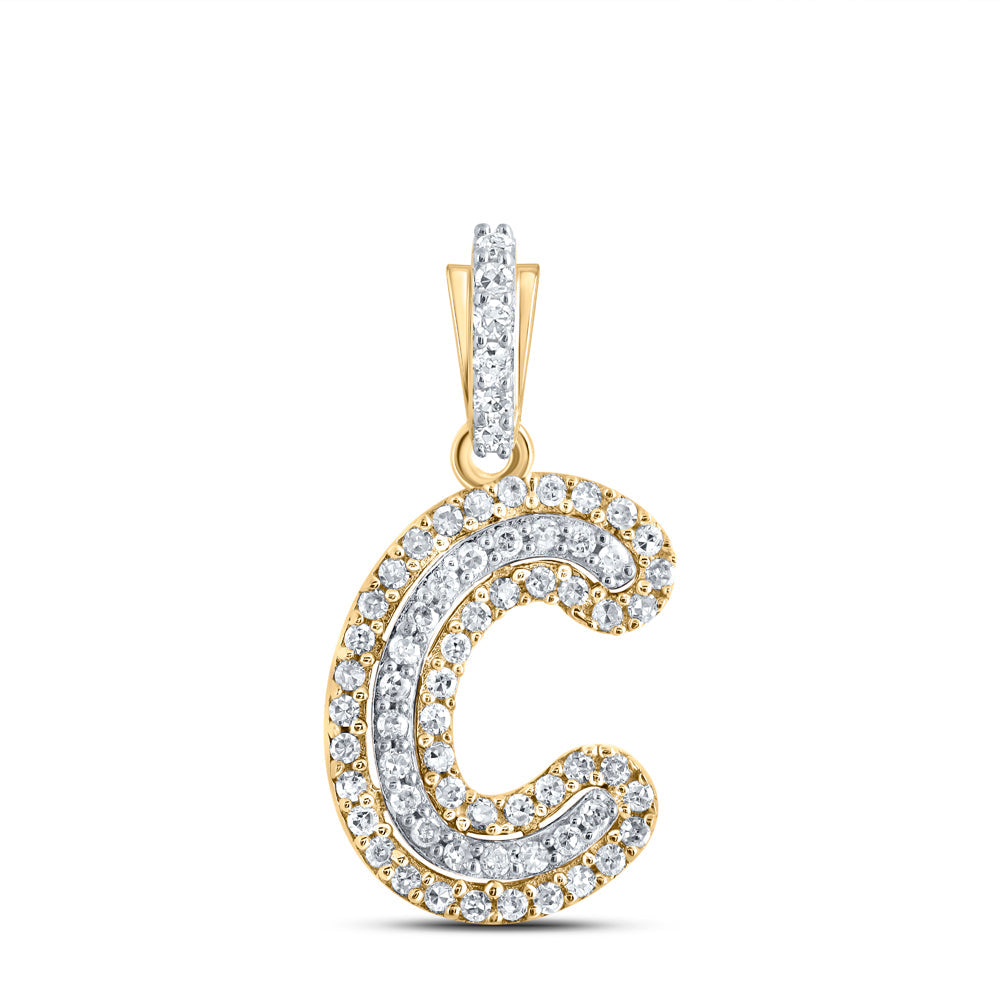 1/6CTW-NAT DIA CN INITIAL "C" PENDANT Daisy Joyeria
