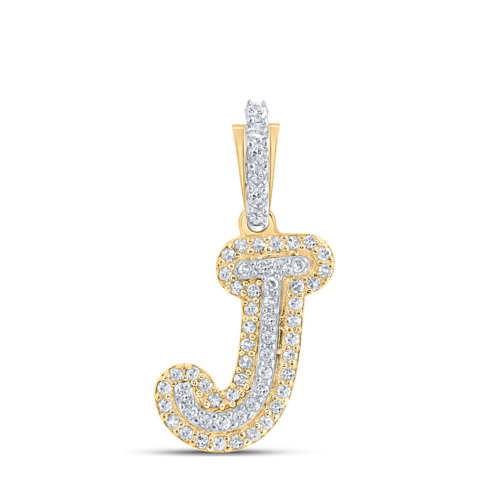 1/6CTW-DIA CN INITIAL "J" PENDANT Daisy Joyeria