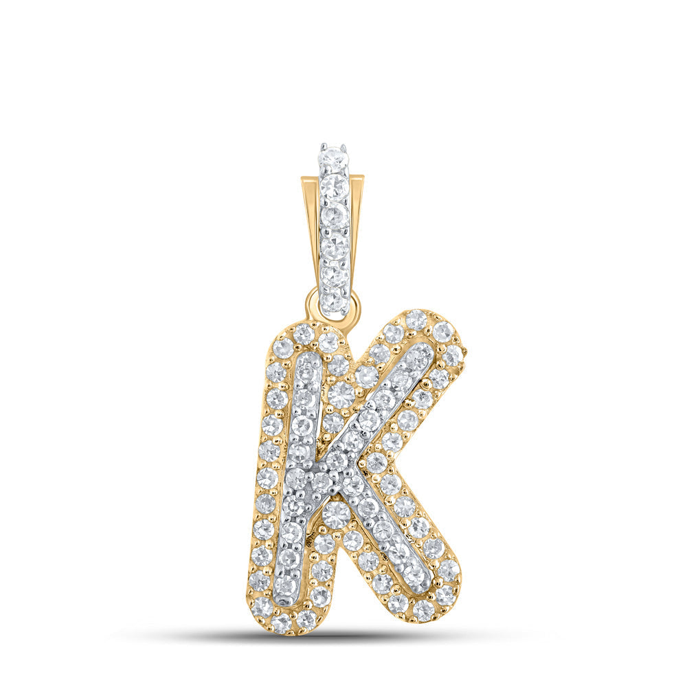 1/5CTW-DIA CN INITIAL "K" PENDANT Daisy Joyeria