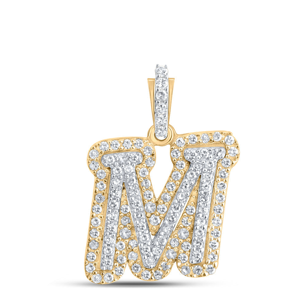 1/4CTW-NAT DIA CN INITIAL "M" PENDANT Daisy Joyeria