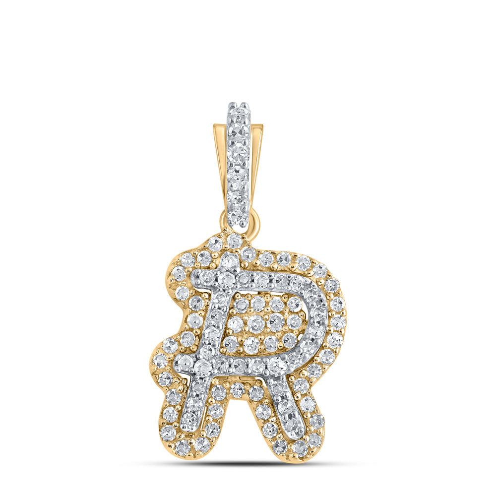 1/5CTW-DIA CN INITIAL "R" PENDANT Daisy Joyeria