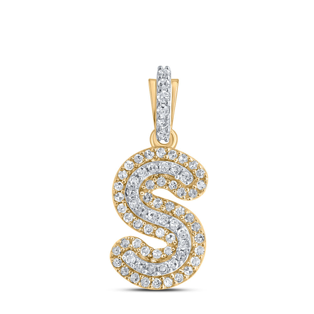 1/5CTW-DIA CN INITIAL "S" PENDANT Daisy Joyeria