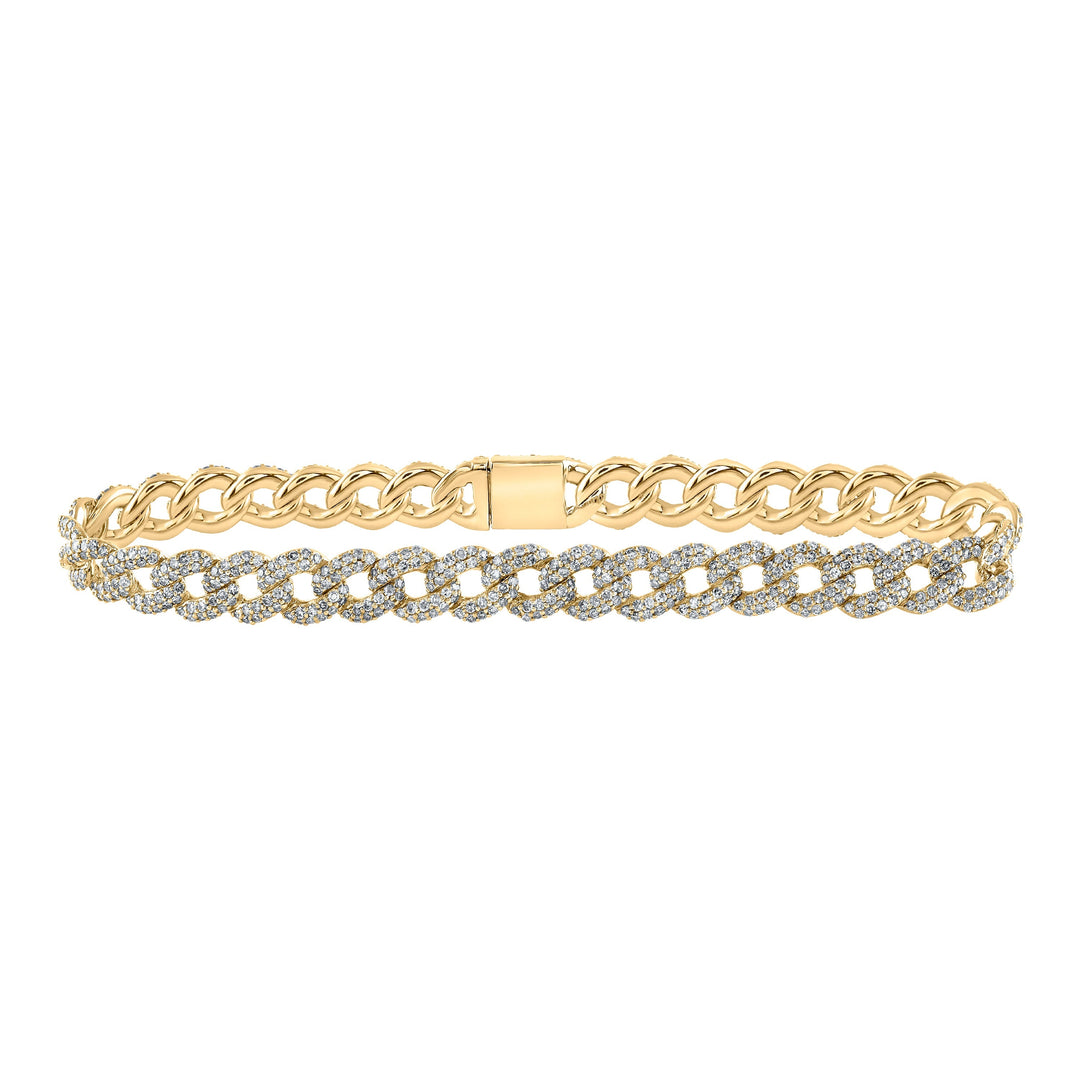 3 1/5CTW-DIA CN LADIES CUBAN BRACELET (7 INCH) Daisy Joyeria