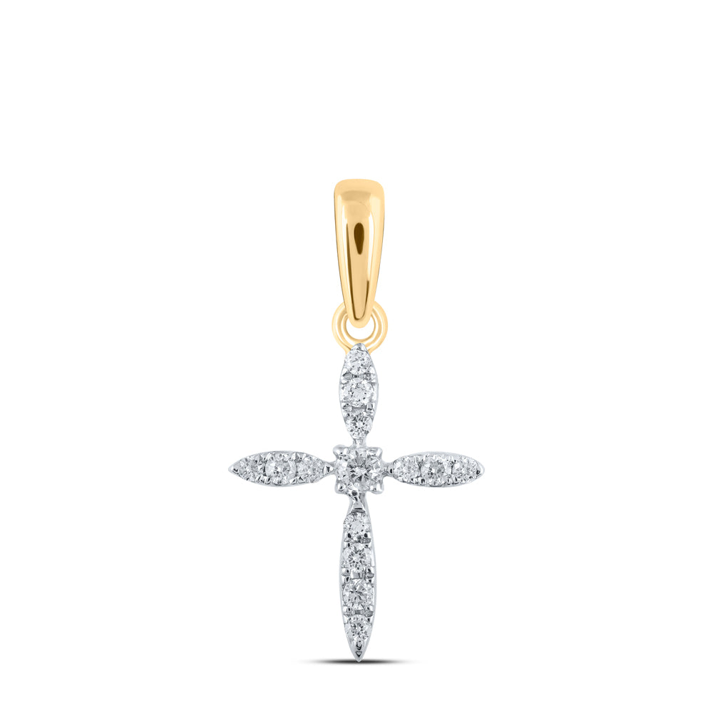1/10CTW-NAT DIA CN CROSS PENDANT Daisy Joyeria