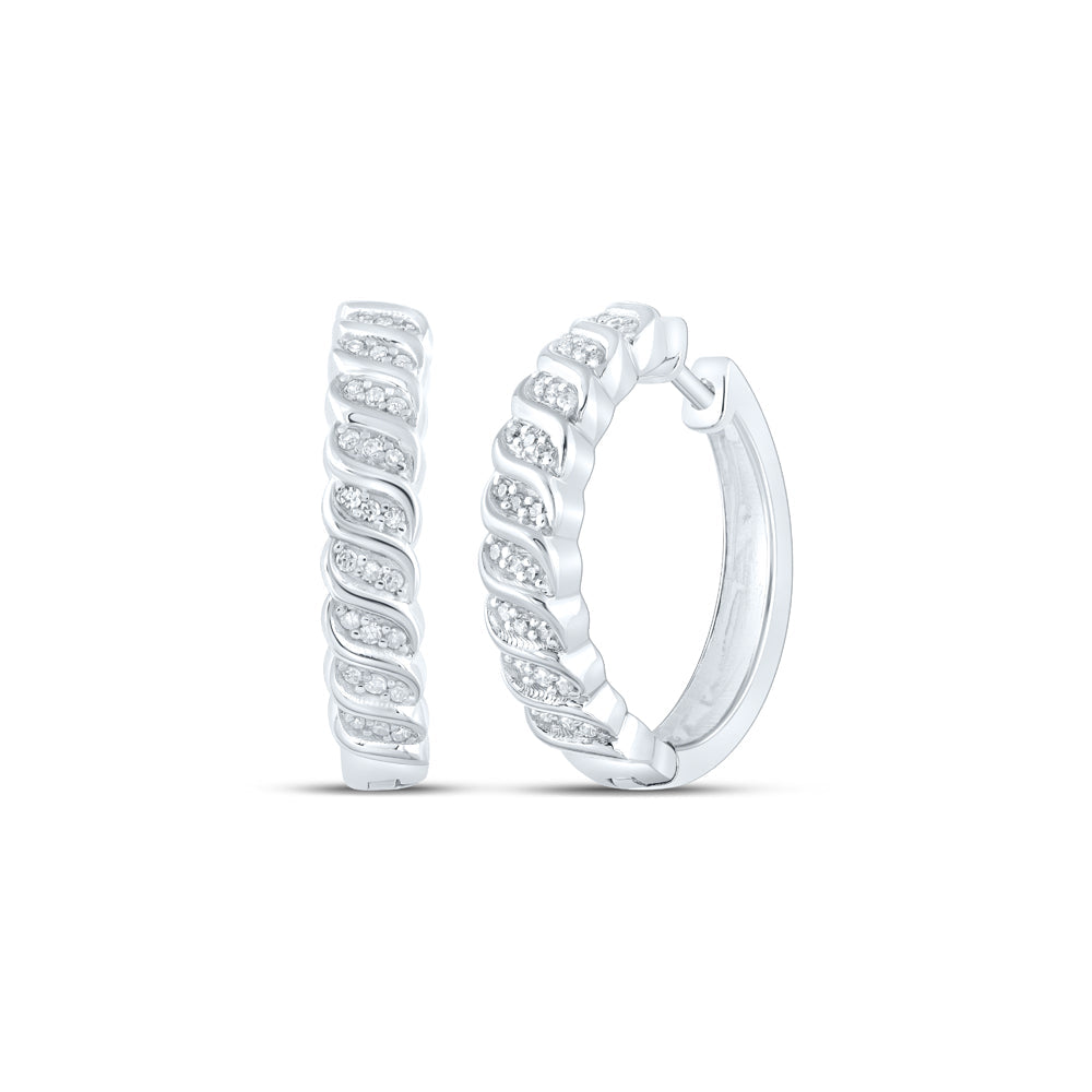 1/6CTW-DIA P1 GIFT HOOP EARRING Daisy Joyeria