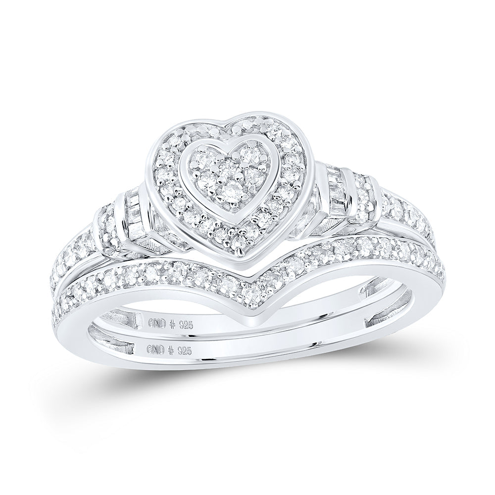1/3CTW-NAT DIA P1 GIFT HEART BRIDAL SET 7 Daisy Joyeria