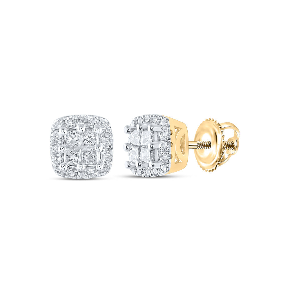 1/4CTW-DIA CN INVISIBLE CUSHION EARRING Daisy Joyeria