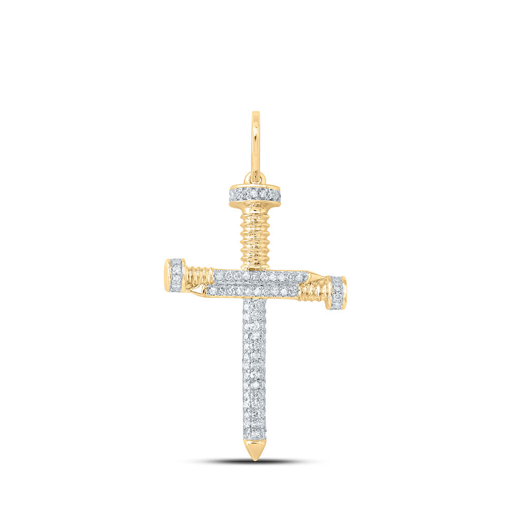 1/3CT-DIA CN MENS NAIL CROSS CHARM Daisy Joyeria