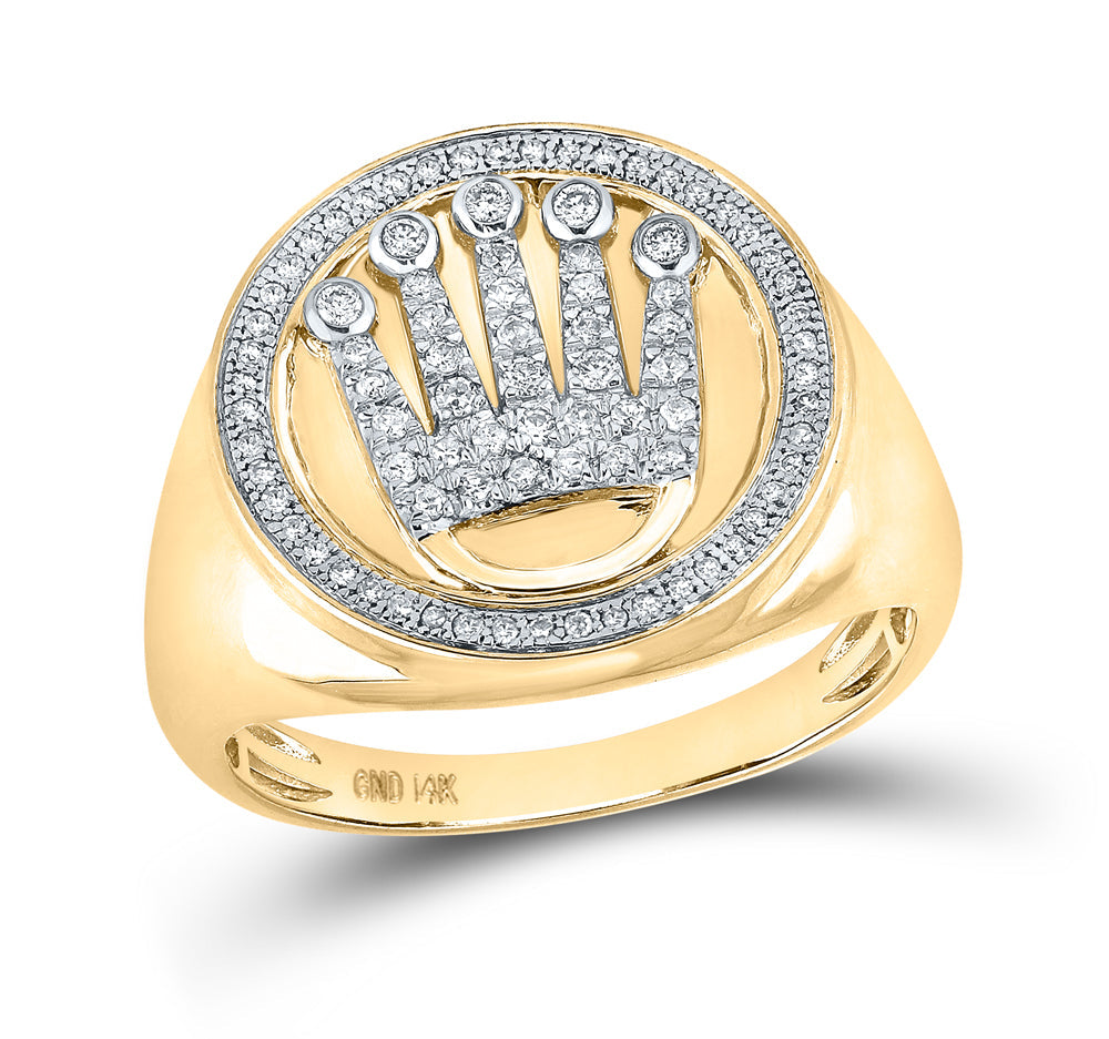 3/8CT-DIA CN CROWN MENS RING 10 Daisy Joyeria