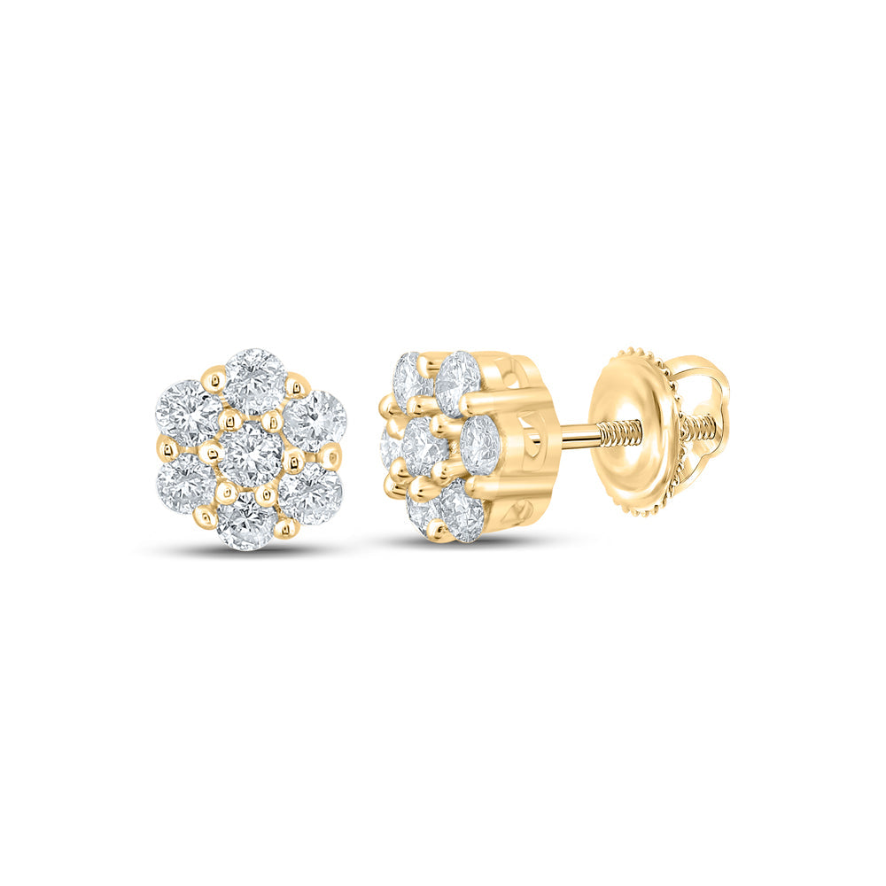1/4CTW-DIA NK 7 STONE FLOWER EARRING Daisy Joyeria