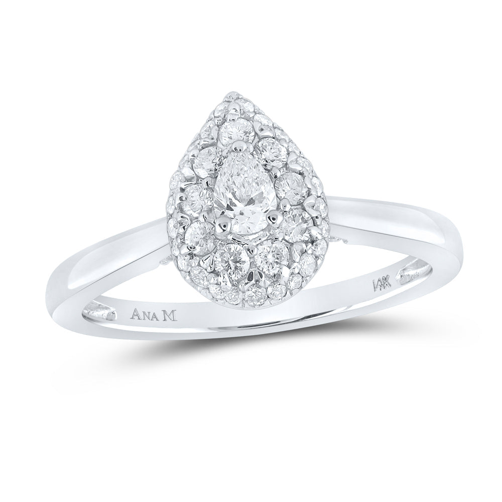 1/2CTW-DIA ANA M 1/6CT-CPEAR ENGAGEMENT RING 7 Daisy Joyeria