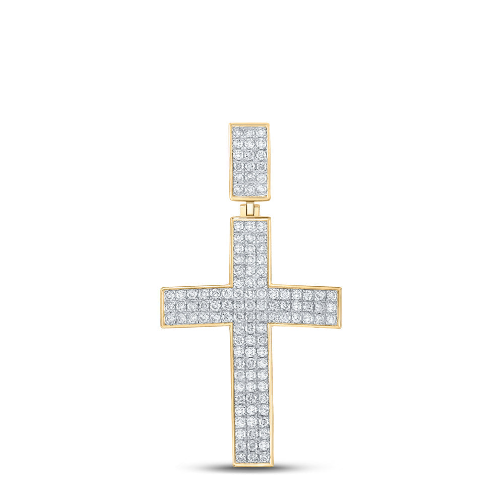 2CTW-DIA NK CROSS MENS CHARM Daisy Joyeria