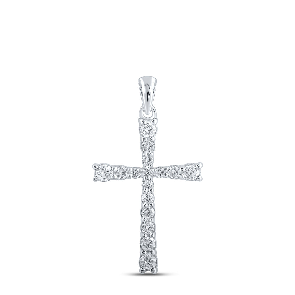 3/8CTW-DIA NK CROSS PENDANT Daisy Joyeria