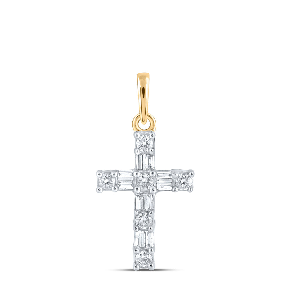 1/6CTW-DIA NK CROSS PENDANT Daisy Joyeria