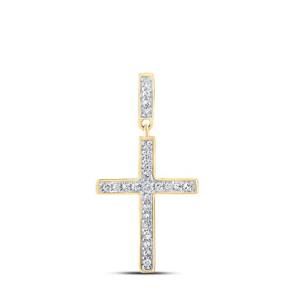 1/5CTW-DIA NK CROSS PENDANT Daisy Joyeria