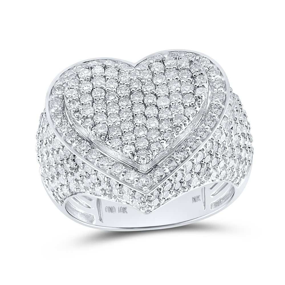 3CTW-NAT DIA NK FASHION HEART RING 7 Daisy Joyeria