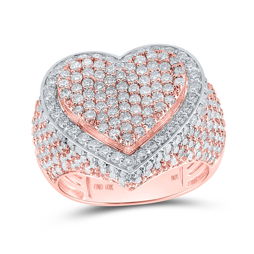 3CTW-NAT DIA NK FASHION HEART RING 7 Daisy Joyeria