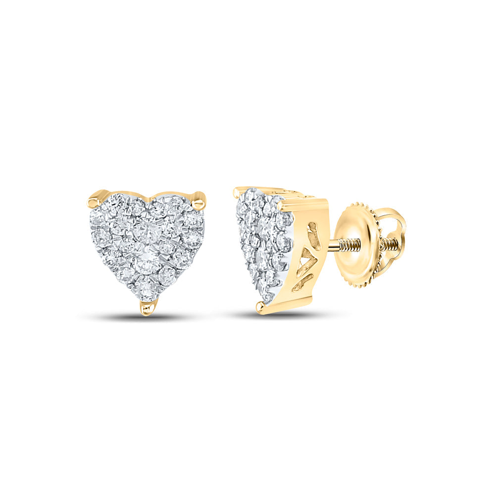 1/4CTW-NAT DIA NK FASHION HEART EARRING Daisy Joyeria