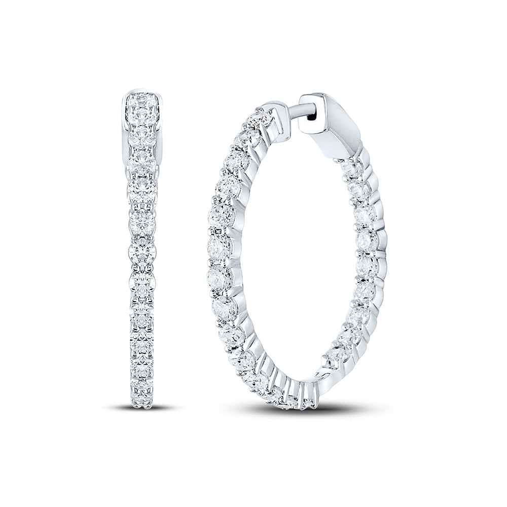 3 CTW-NAT DIA NK HOOPS EARRING Daisy Joyeria