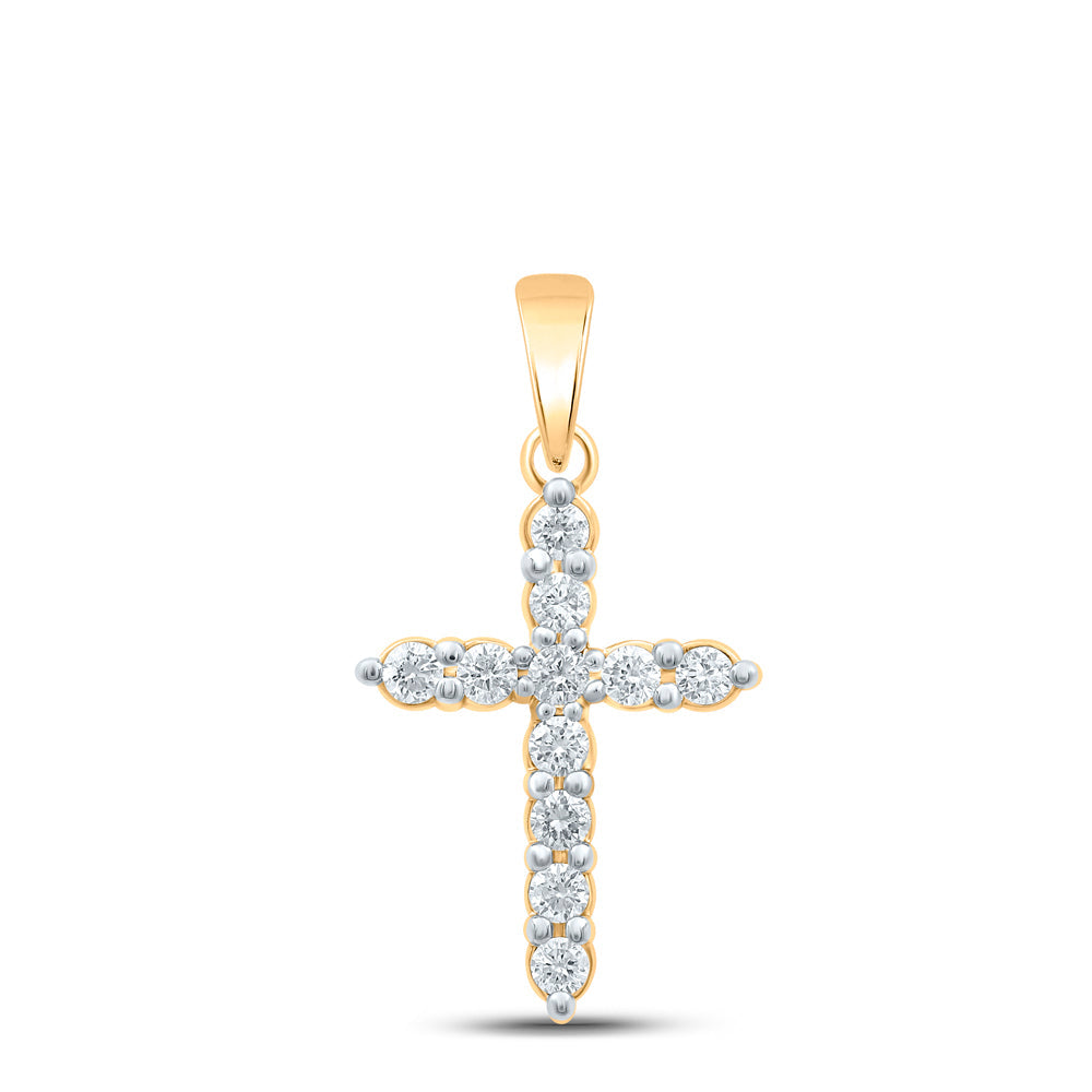 1/4CTW-DIA NK CROSS PENDANT Daisy Joyeria