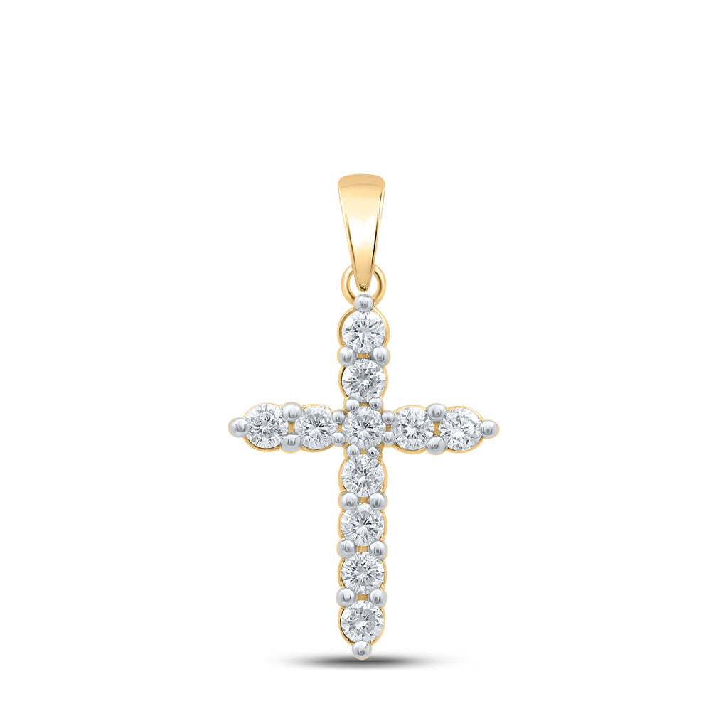 1/2CTW-DIA NK CROSS PENDANT Daisy Joyeria