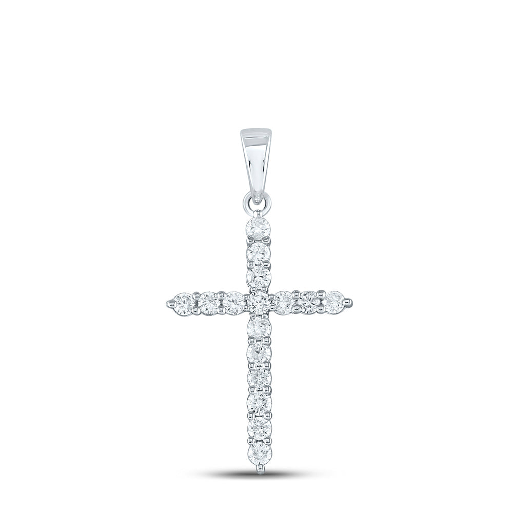 1/2CTW-DIA NK CROSS PENDANT Daisy Joyeria