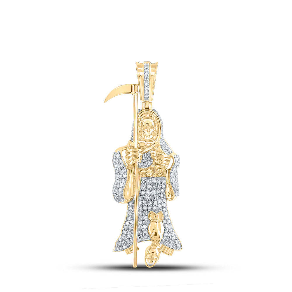 3/4CTW-DIA NK ANGEL OF DEATH MENS CHARM Daisy Joyeria