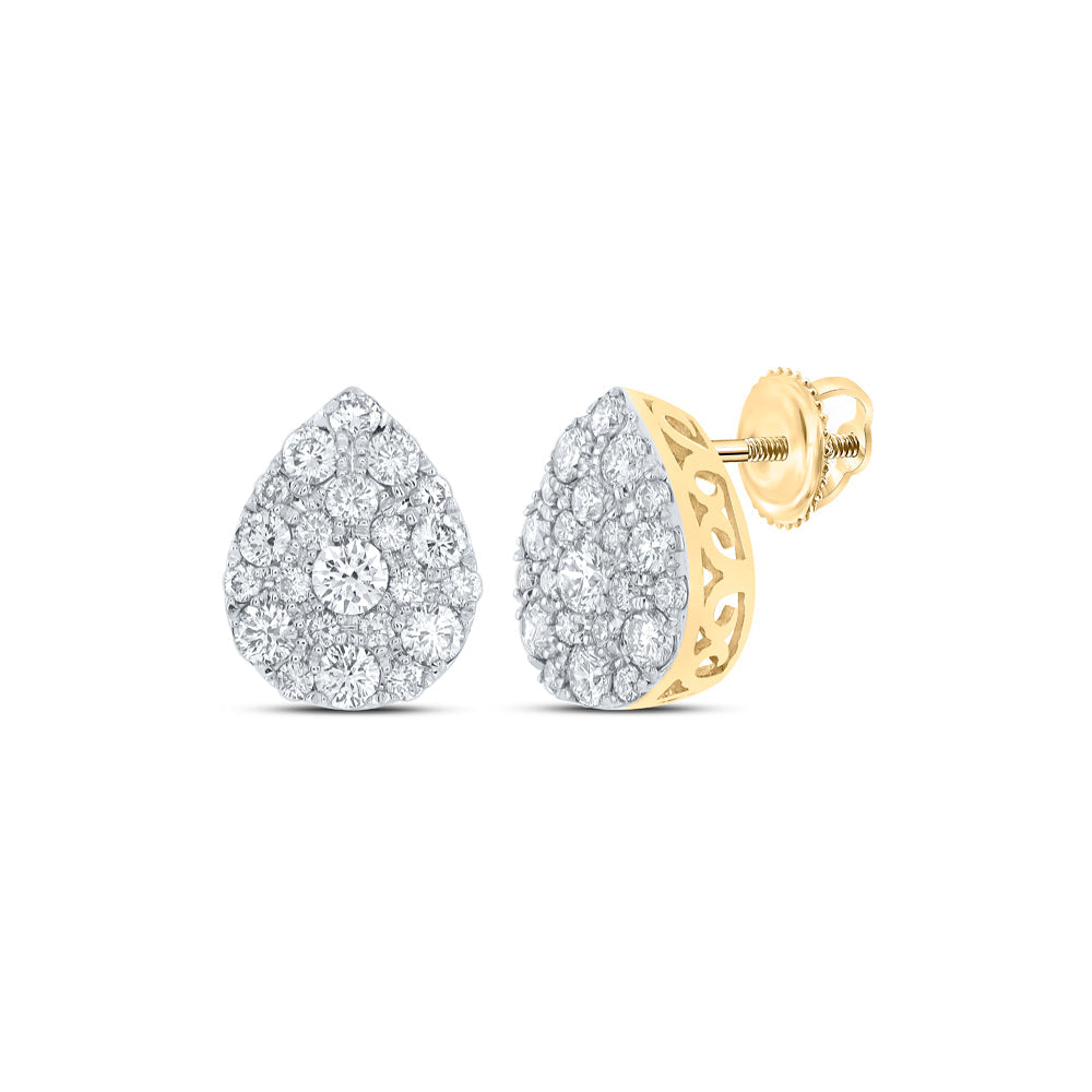 1CTW-DIA NK FASHION PEAR EARRING Daisy Joyeria