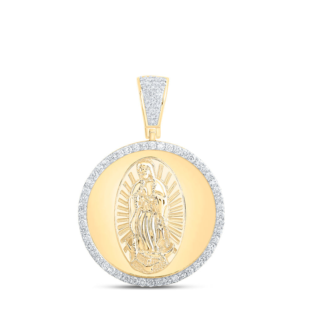 1CTW DIA NK GUADALUPE VIRGIN MARY MENS CHARM Daisy Joyeria