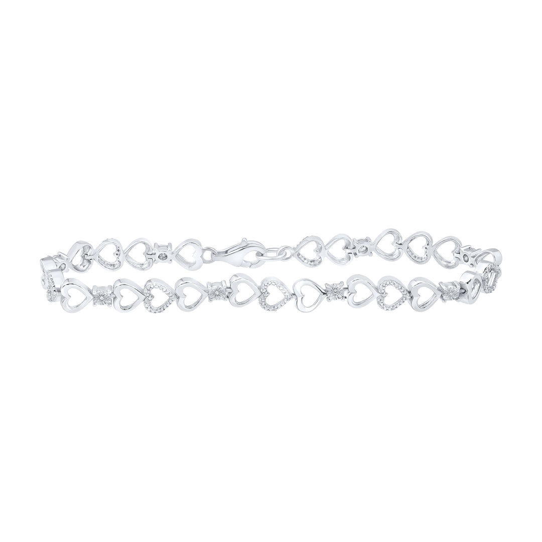 1/8CTW-DIA P2 HEART BRACELET (7.5 INCH) Daisy Joyeria