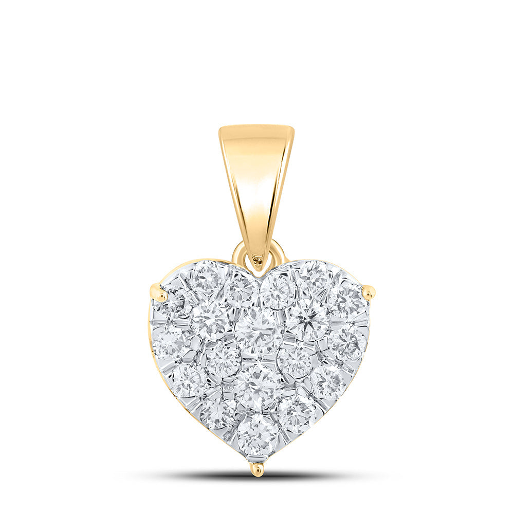 7/8CTW-NAT DIA NK HEART PENDANT Daisy Joyeria