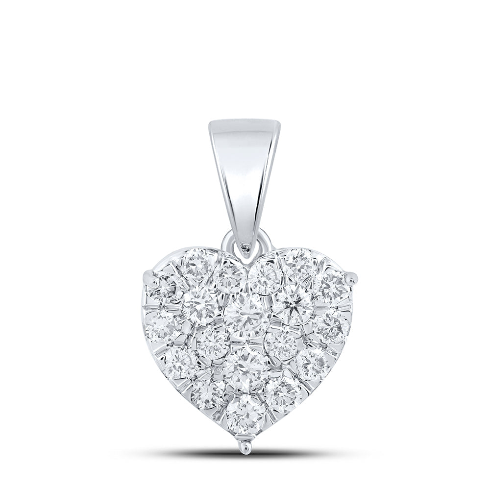 7/8CTW-DIA CN HEART PENDANT Daisy Joyeria