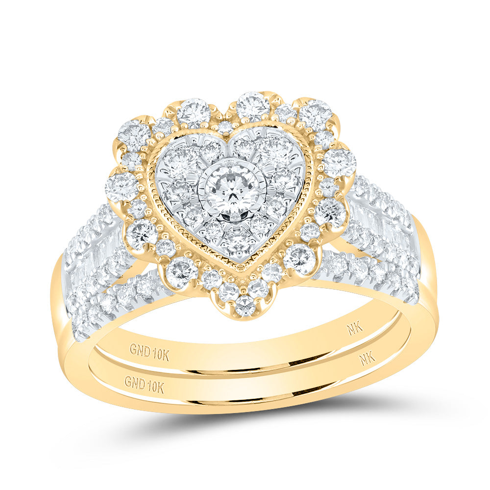 7/8CTW-DIA NK HEART BRIDAL SET 7 Daisy Joyeria