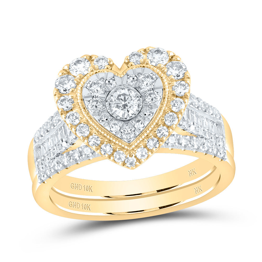 7/8CTW-DIA NK HEART BRIDAL SET 7 Daisy Joyeria