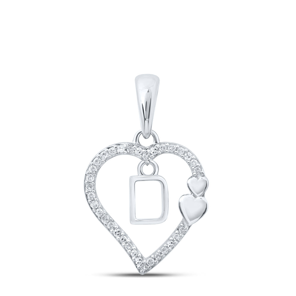 1/10CTW-DIA P1 GIFT HEART INITIAL "D" PENDANT Daisy Joyeria