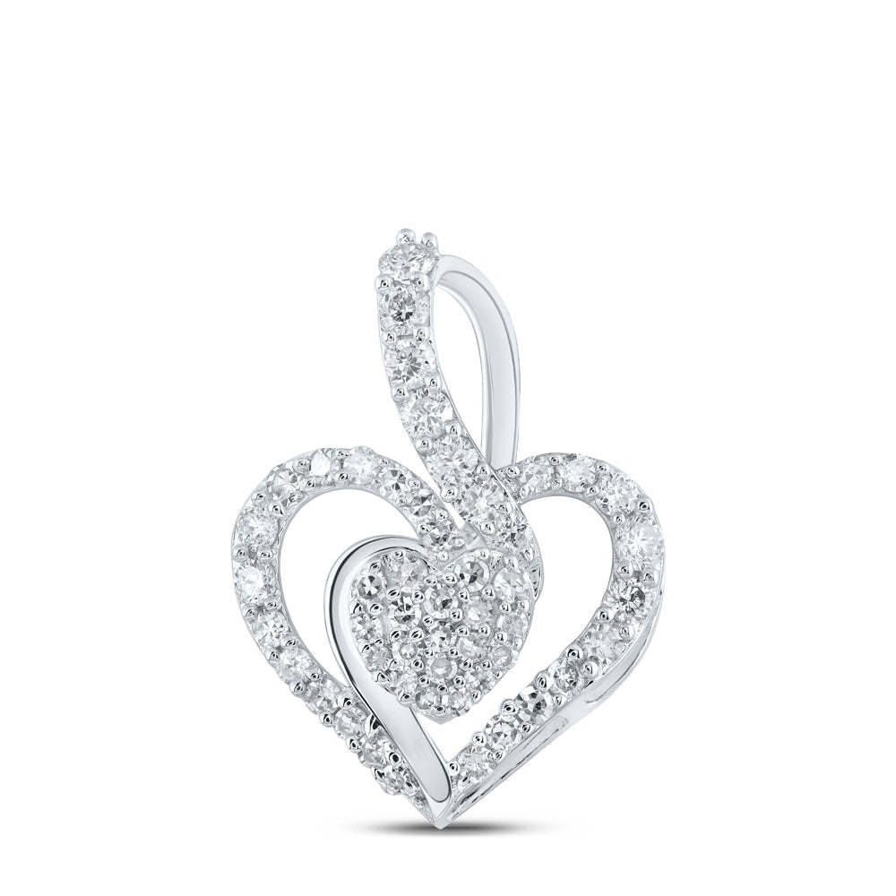 3/8CTW-DIA NK HEART PENDANT Daisy Joyeria